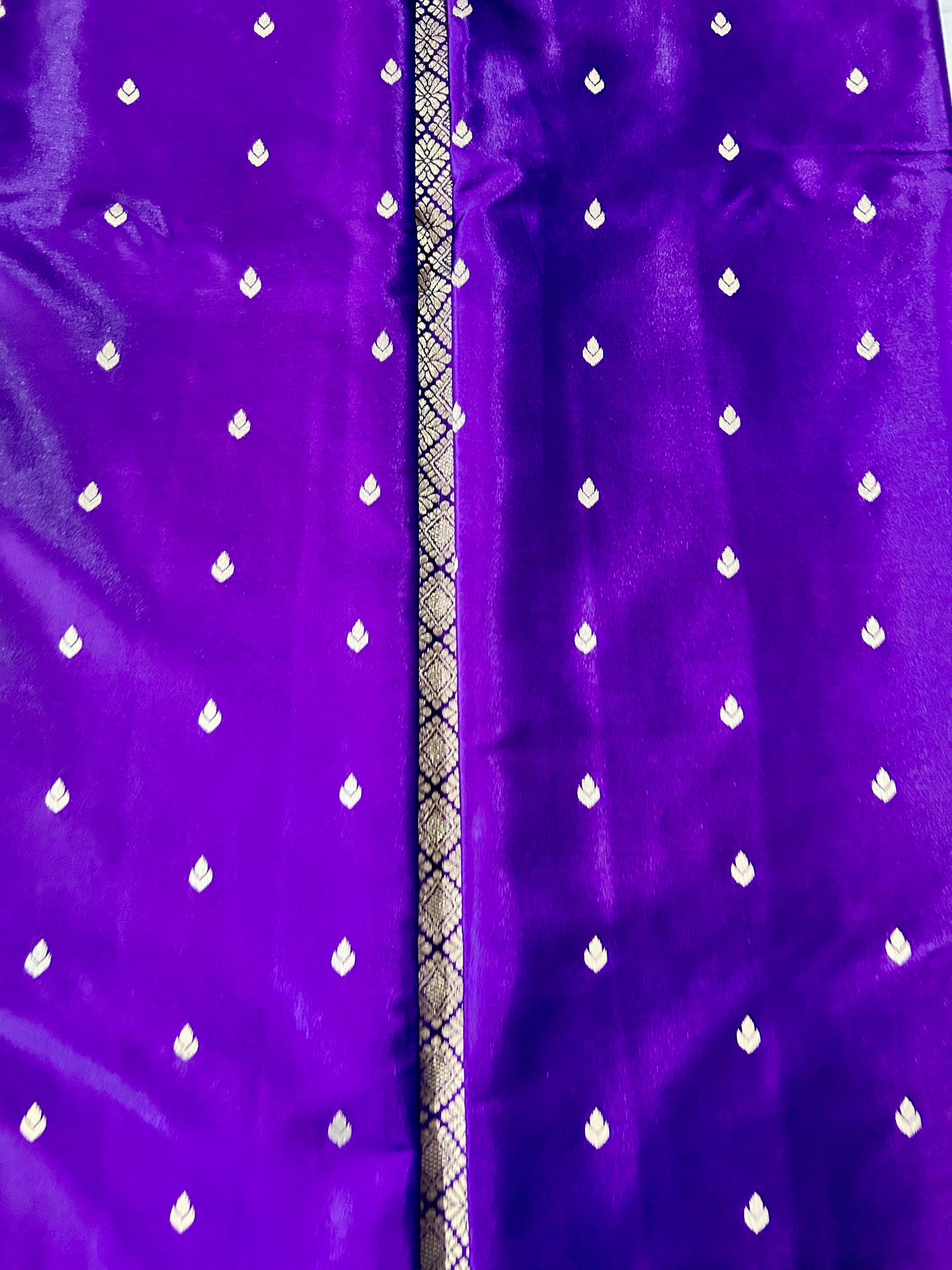 Purple Gajji Silk Semi Silk Saree