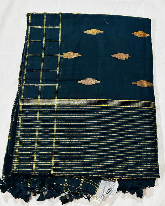 Black Mul Cotton Sare