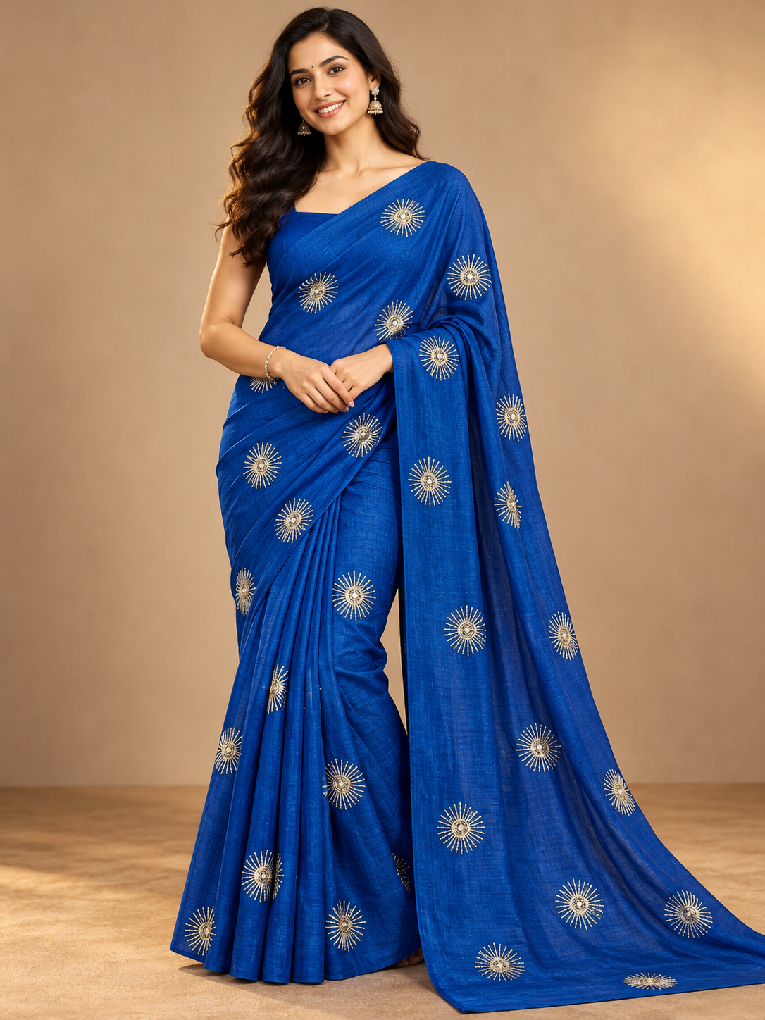 Green Mul Cotton Sare with Sequence Motive