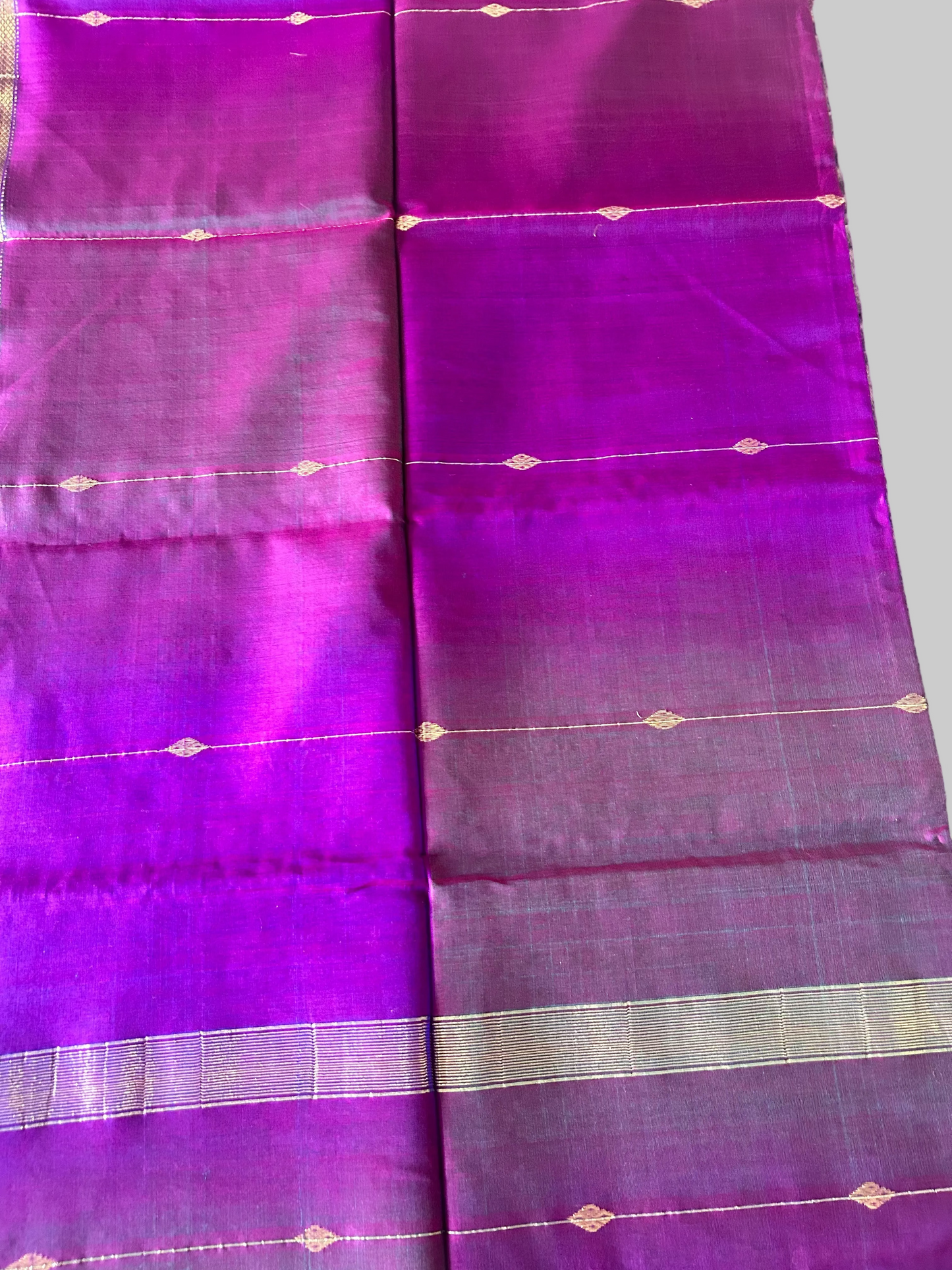 Maheshwari Purple Handloom Cotton Silk Saree