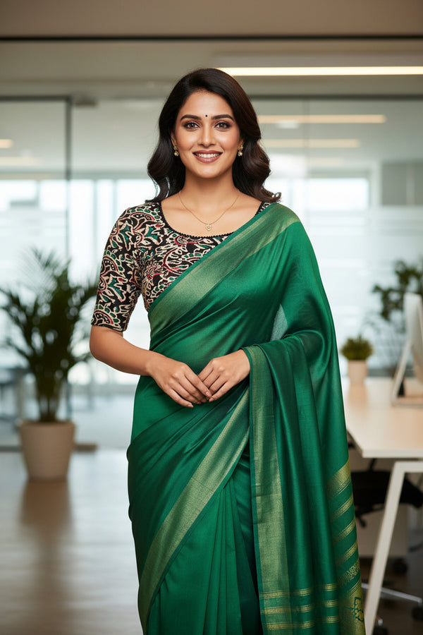 Black Kalamkari print Stretchable blouse