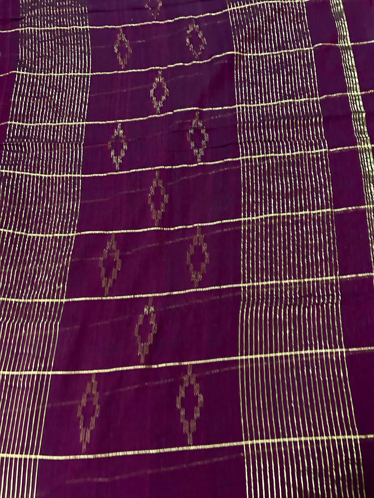 Chocolate Brown Mul Cotton Sare