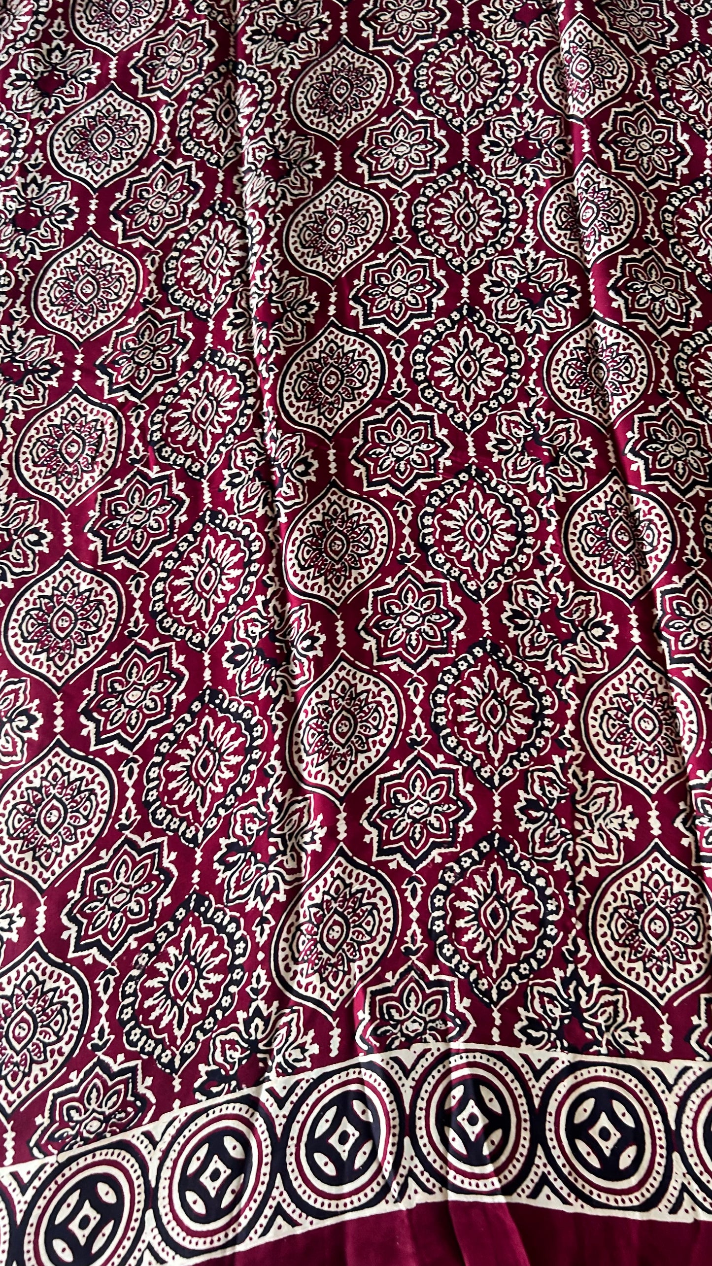 Maroon badam butti Modal Silk Saree