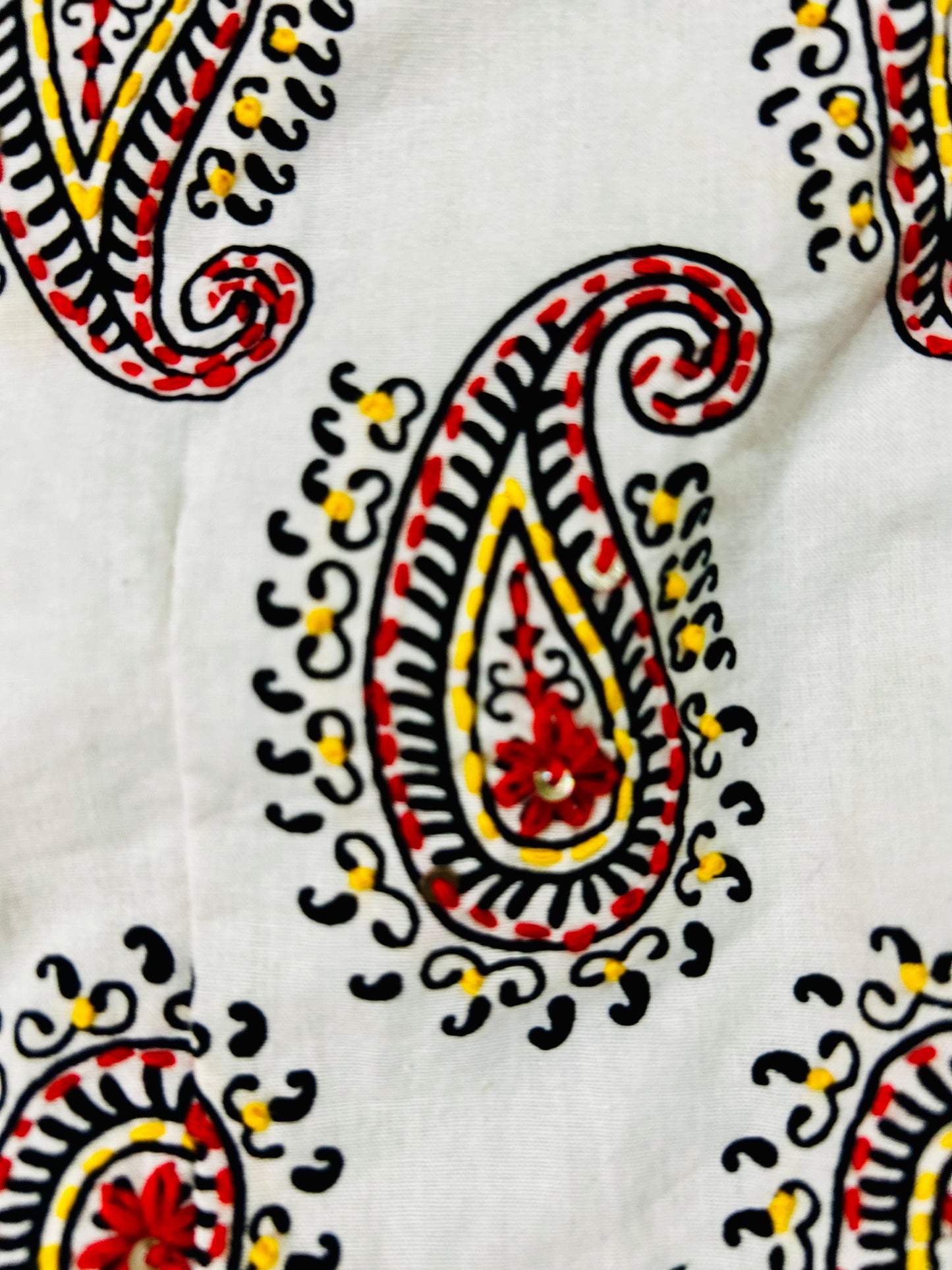 Beige Cotton Katha Work Blouse
