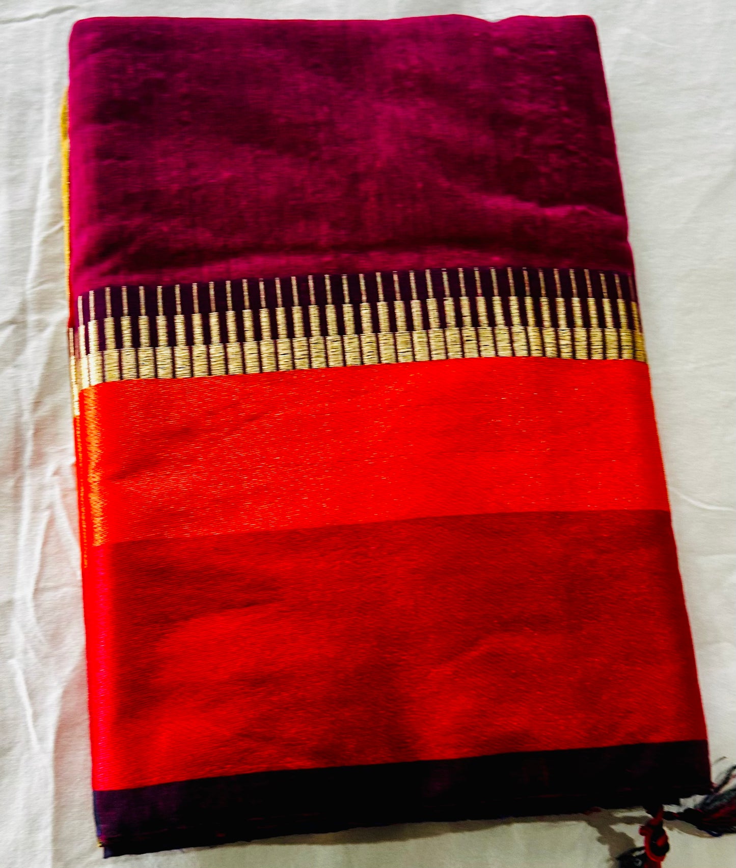 Blrown Cotton Silk Sare