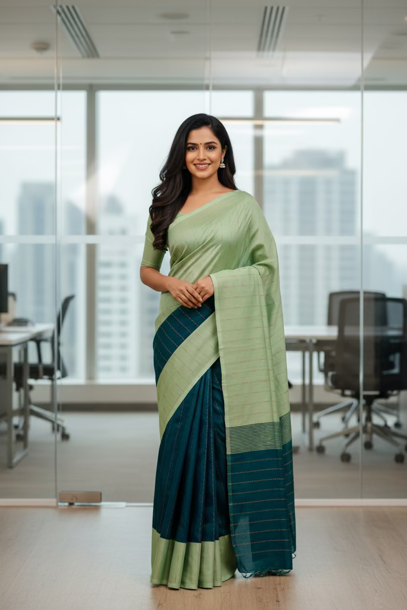 Green Krishma Silk SarI