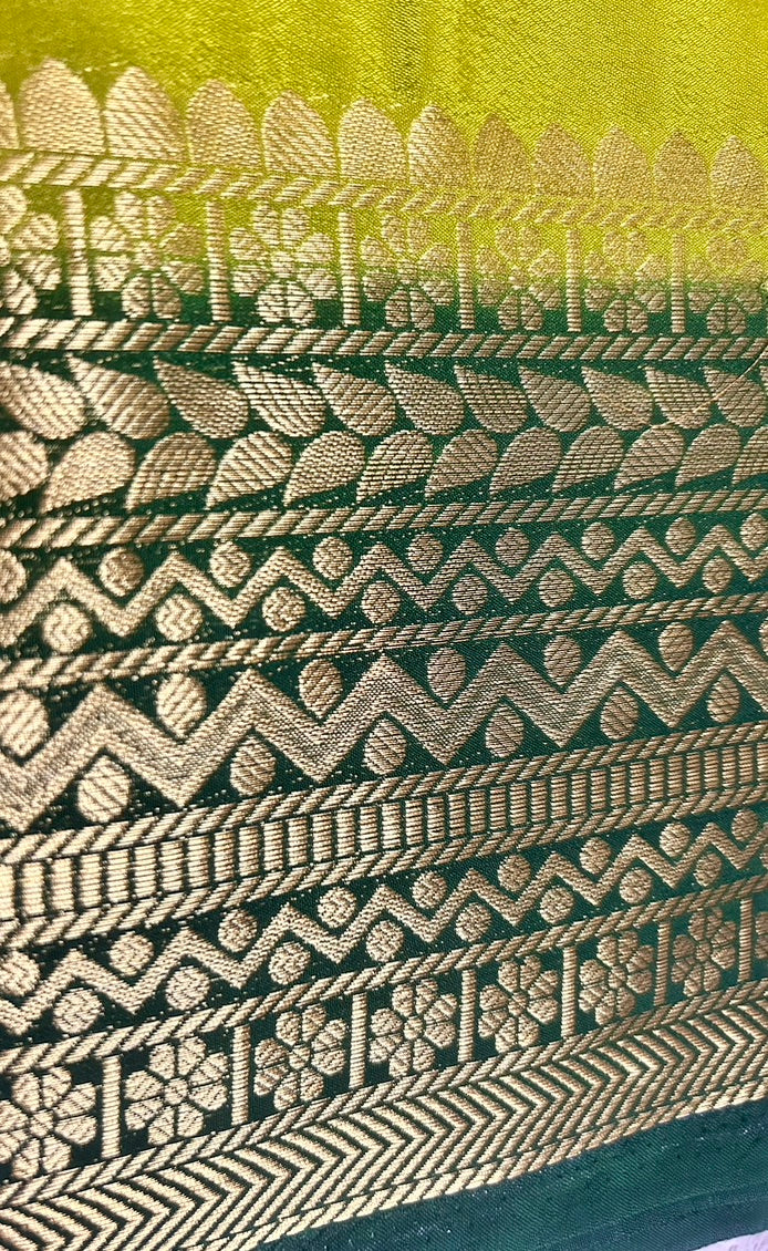 LEAF GREEN SEMI SILK SAREE