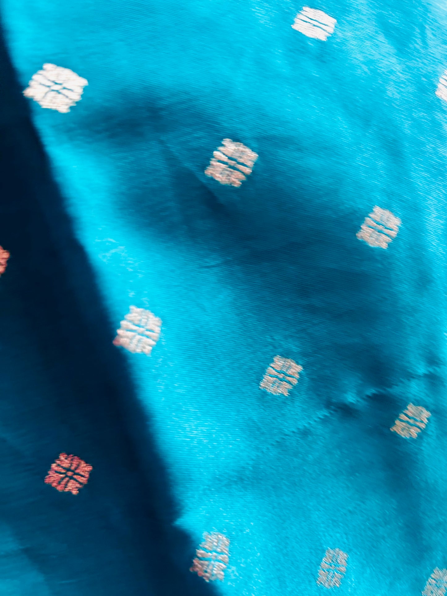 Teal blue Monotone Gajji Silk Sare