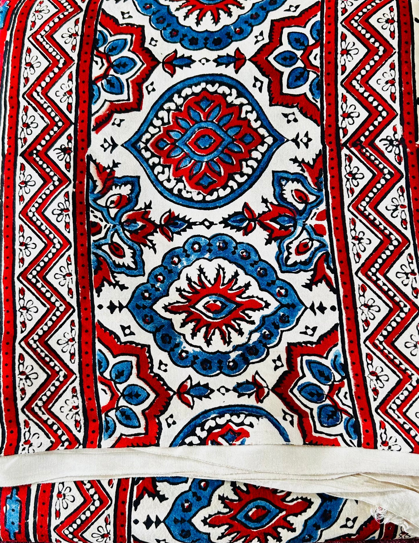beige modal silk ajrak print saree