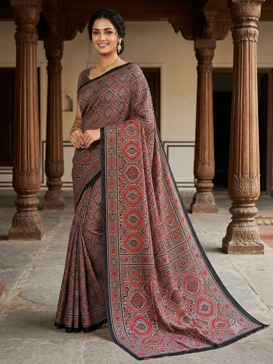 Brown Modal Silk Saree