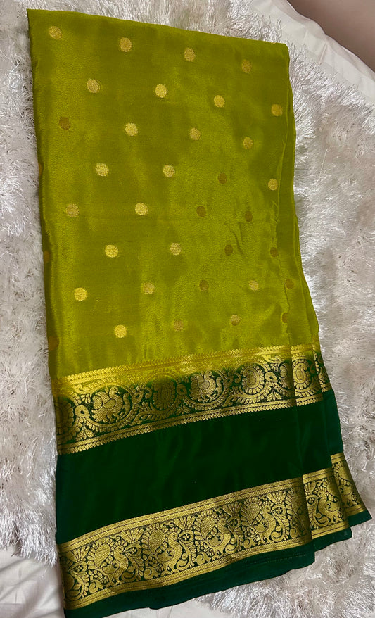 GREEN BUTTA SEMI SILK SAREE