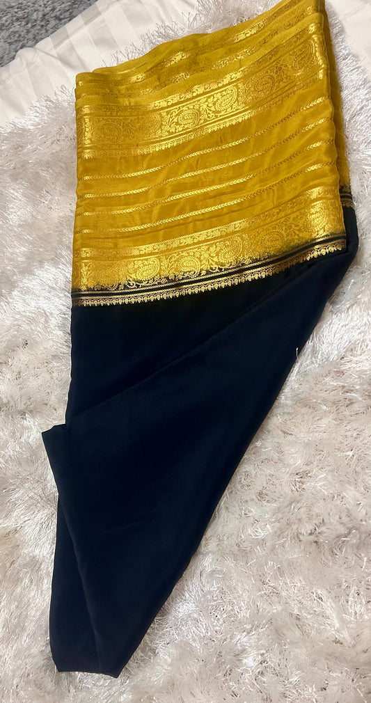BLACK SEMI SILK SAREE