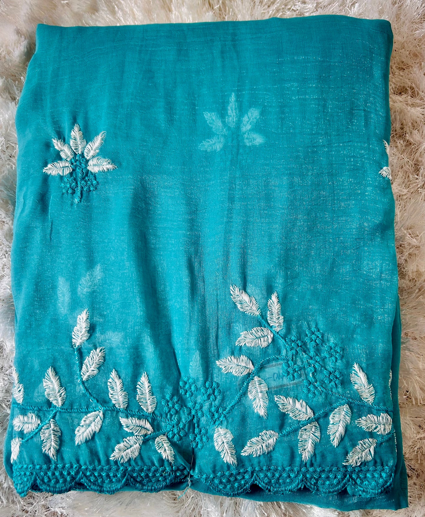 Blue embroidered light weight Saree