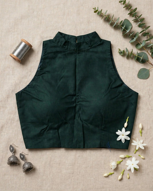 Cotton Plain Halterneck Blouse