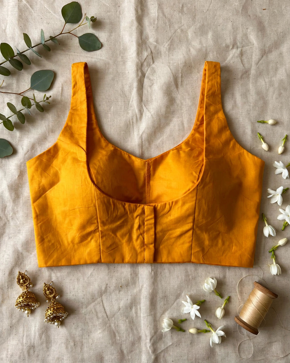 Cotton Plain Sleeveless Blouse