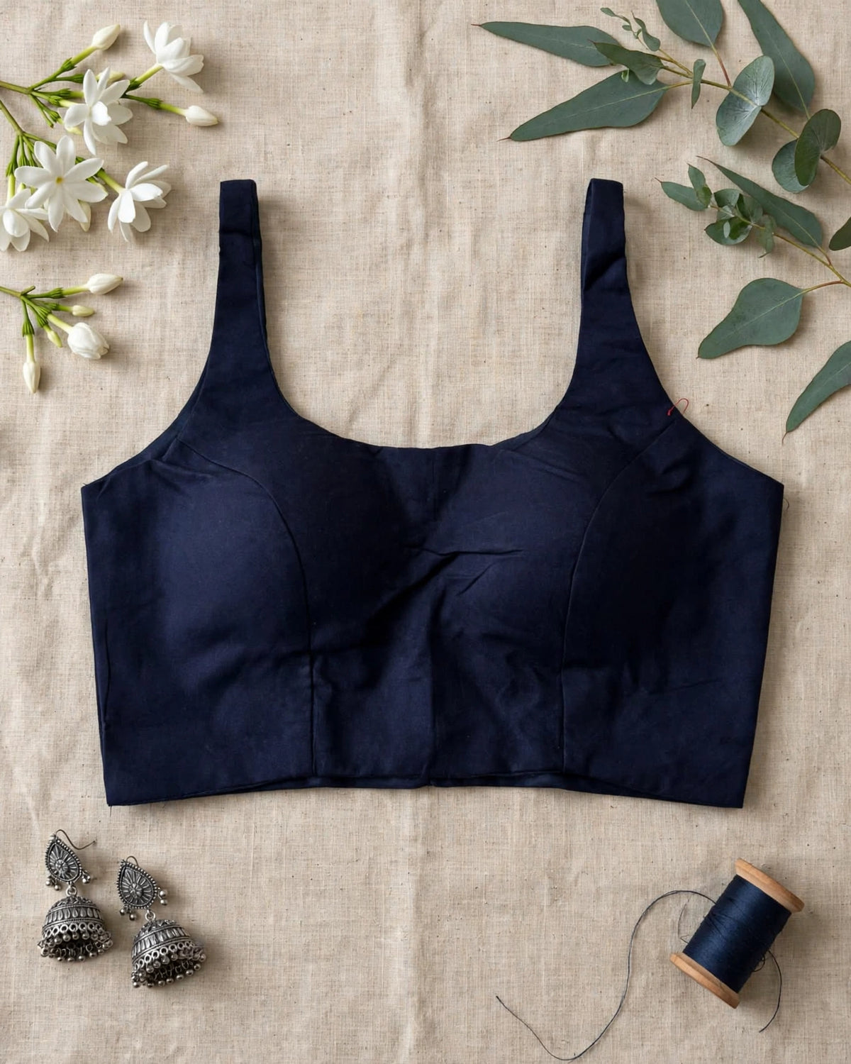 Cotton Plain Sleeveless Blouse