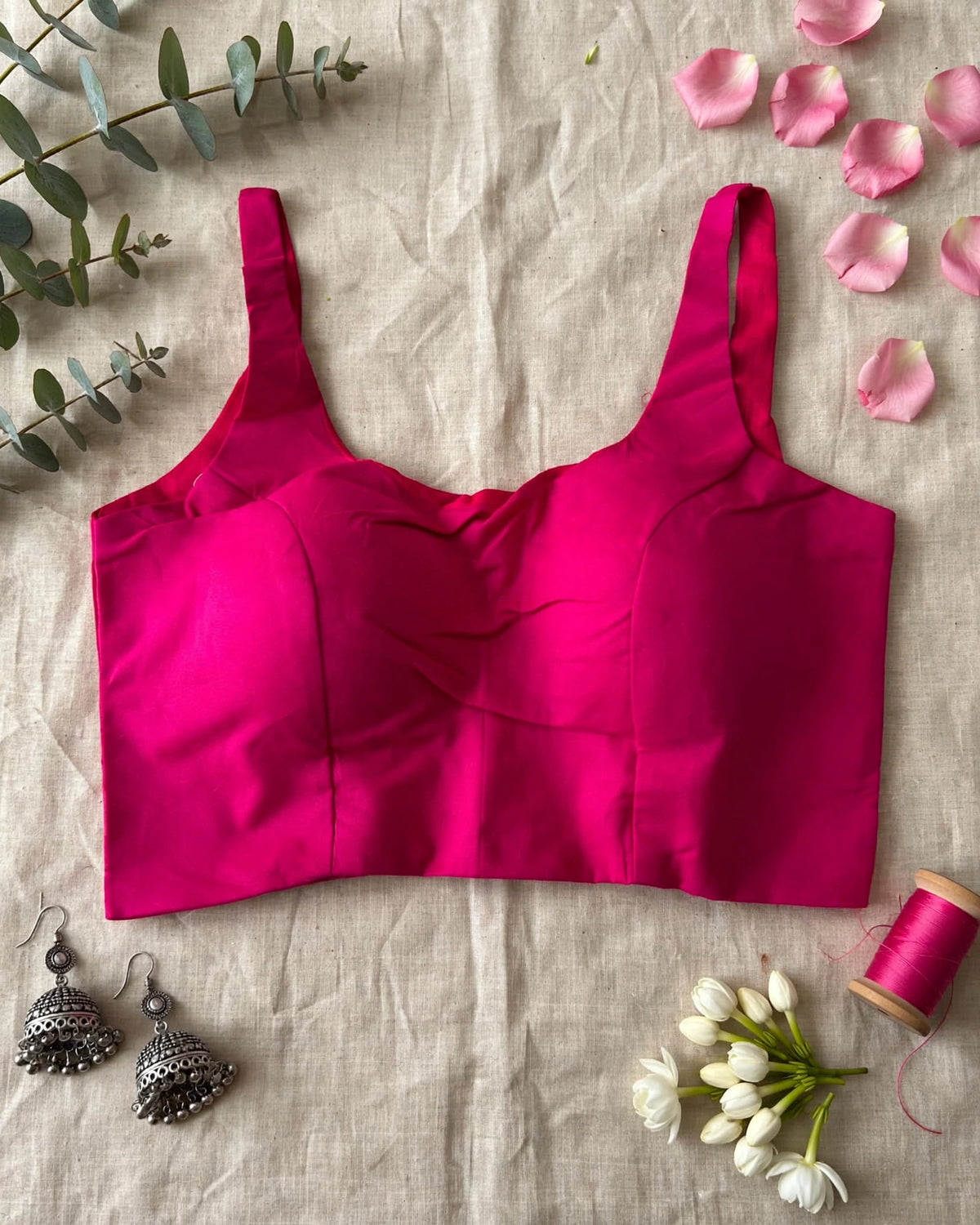 Cotton Plain Sleeveless Blouse