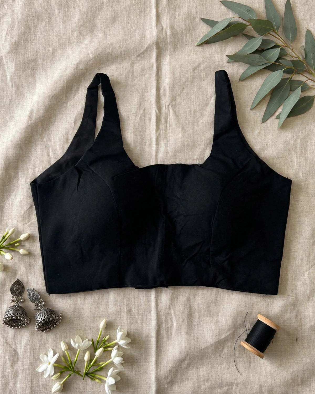 Cotton Plain Sleeveless Blouse