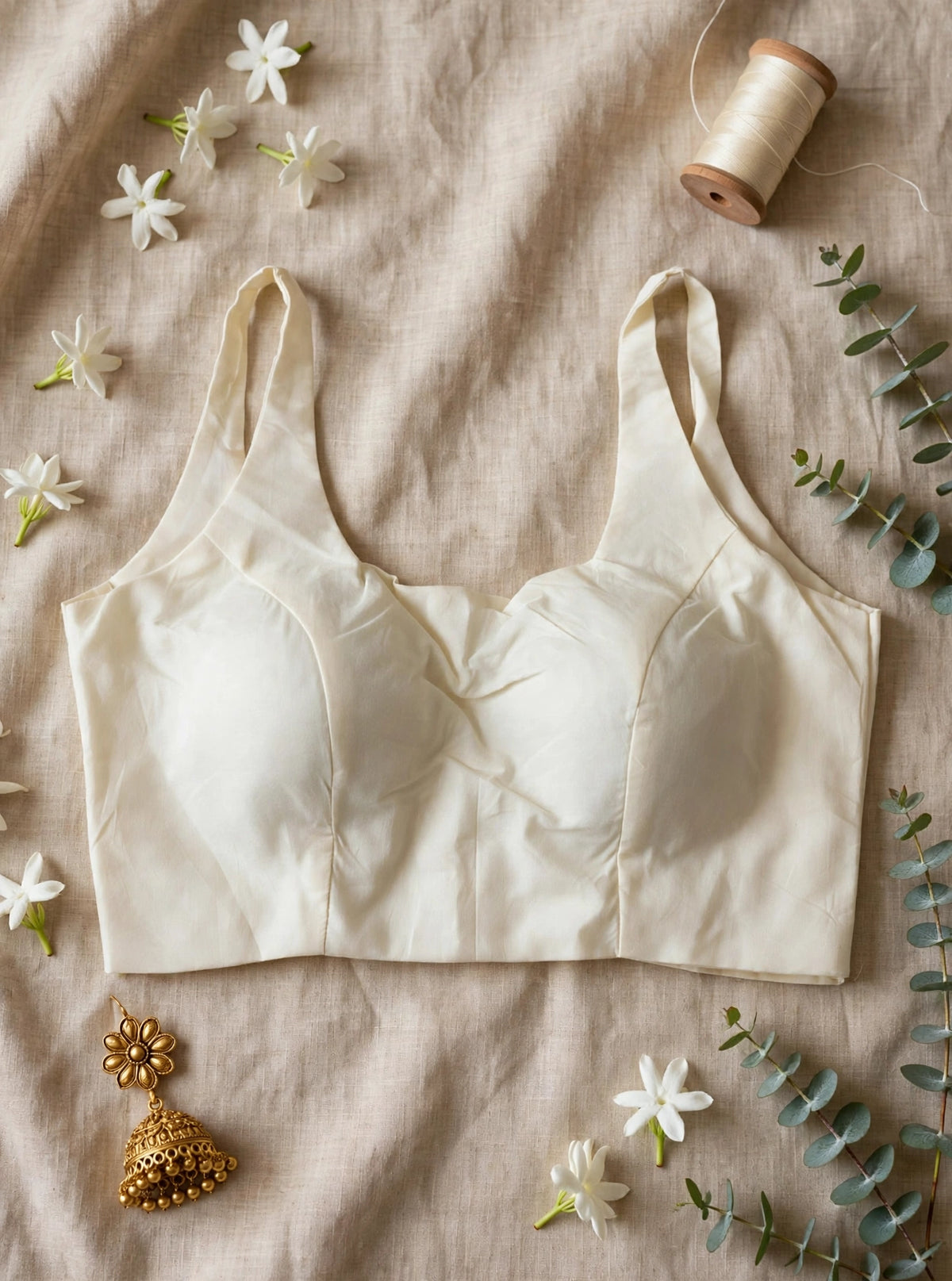 Cotton Plain Sleeveless Blouse