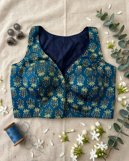 Blue Modal Silk Blouse