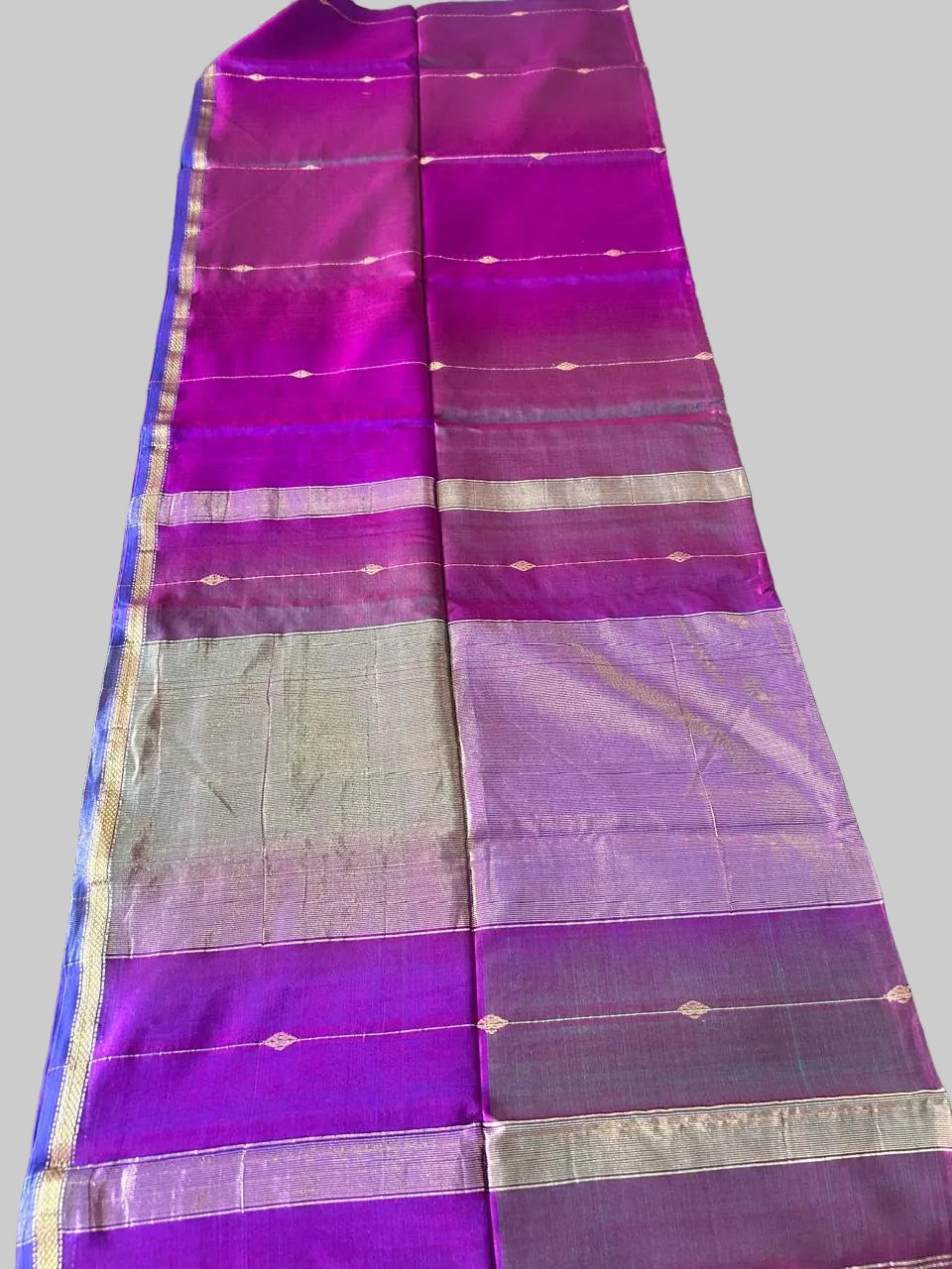 Maheshwari Purple Handloom Cotton Silk Saree
