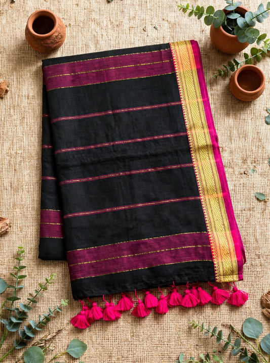 Black Mul Cotton Sare