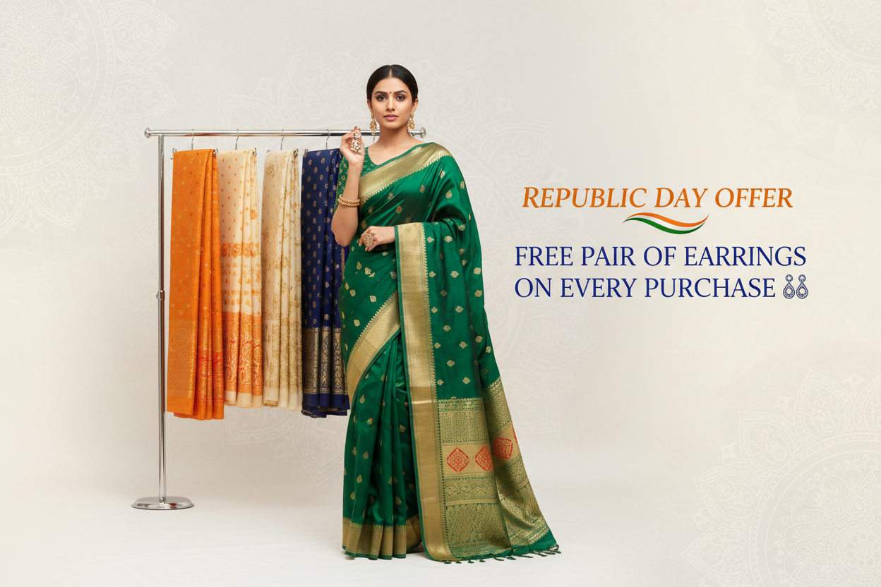 create republic day offer saying a pair of earrings free on every purchase