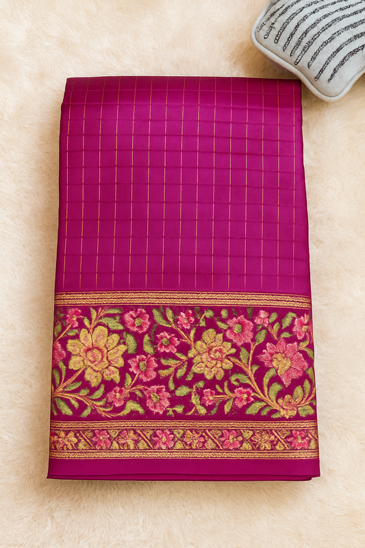 Enhanced Wine Saree Image 2