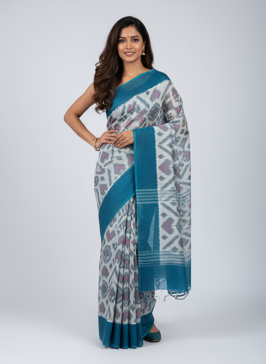 WHITE MUL COTTON SAREE