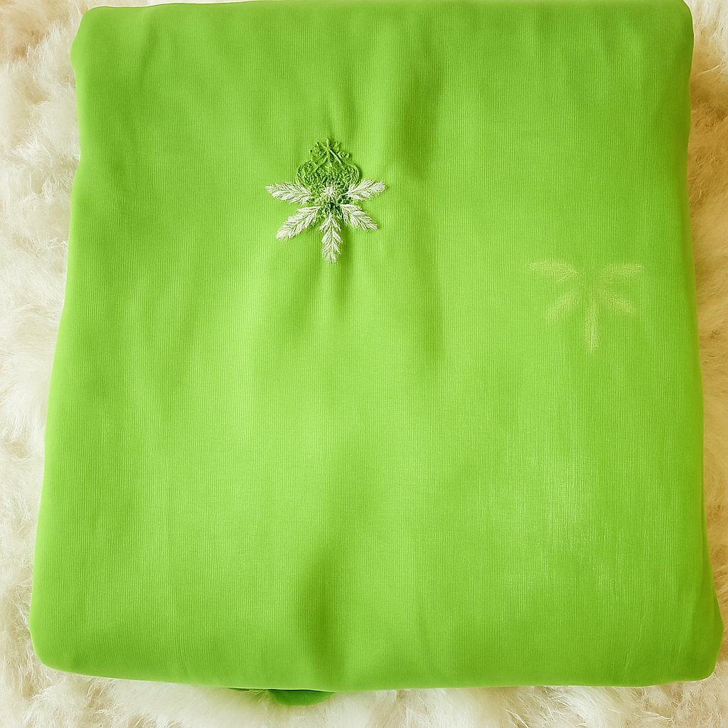 Enhanced Green Embroidered Saree Images