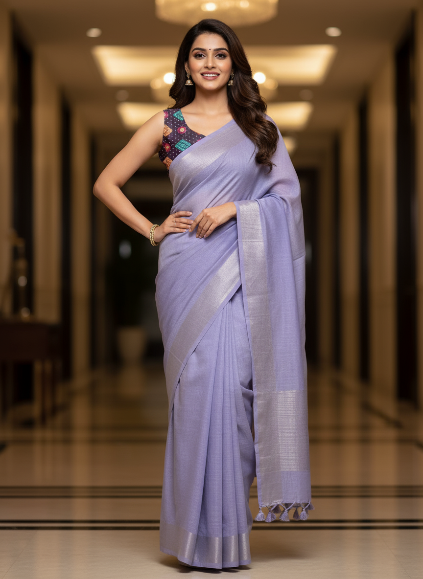 LAVENDER COTTON SAREE